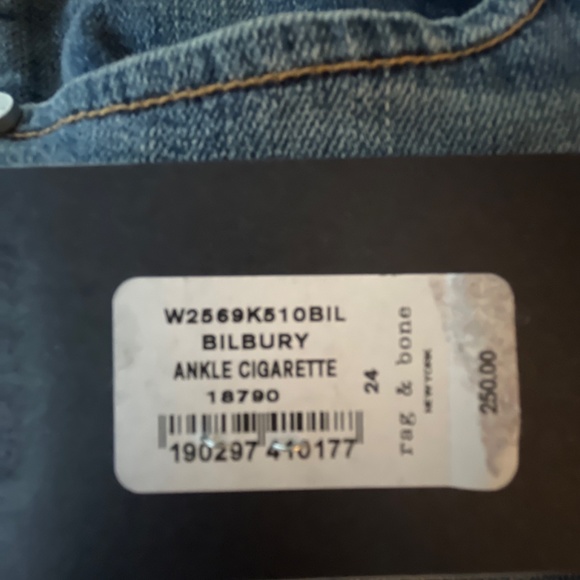 NWT Rag & Bone jeans Bilbury ankle cigarette size 24 - Picture 7 of 7